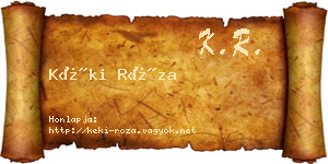 Kéki Róza névjegykártya