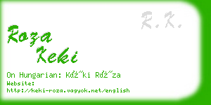 roza keki business card